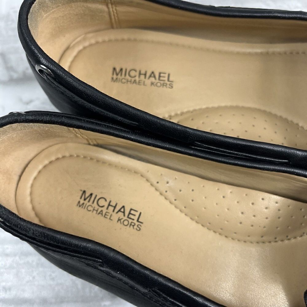 Michael Kors Daisy Women’s Size 8 Black Leather Moccasins Flats Driving Loafers - Picture 11 of 14